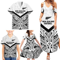 New Zealand Football Custom Family Matching Summer Maxi Dress and Hawaiian Shirt All White Fern Go Champions LT9 - Polynesian Pride