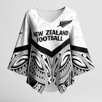 New Zealand Football Custom Kimono Sleeve Blouse All White Fern Go Champions LT9 Female White - Polynesian Pride