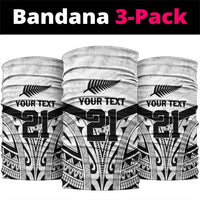 New Zealand Football Custom Neck Gaiter All White Fern Go Champions LT9 package One Size: 25*50cm White - Polynesian Pride