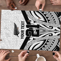 New Zealand Football Custom Puzzle All White Fern Go Champions - Polynesian Pride