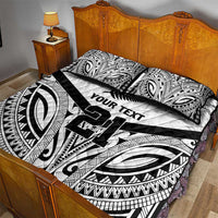 New Zealand Football Custom Quilt Bed Set All White Fern Go Champions LT9 - Polynesian Pride