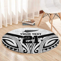New Zealand Football Custom Round Carpet All White Fern Go Champions LT9 - Polynesian Pride