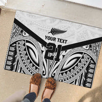 New Zealand Football Custom Rubber Doormat All White Fern Go Champions LT9 - Polynesian Pride