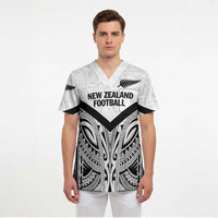 New Zealand Football Custom Scrub Top All White Fern Go Champions LT9 - Polynesian Pride