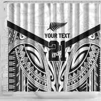 New Zealand Football Custom Shower Curtain All White Fern Go Champions LT9 - Polynesian Pride
