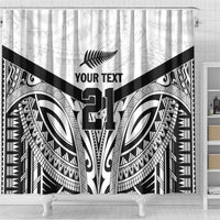 New Zealand Football Custom Shower Curtain All White Fern Go Champions LT9 - Polynesian Pride