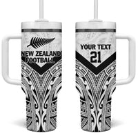 New Zealand Football Custom Tumbler With Handle All White Fern Go Champions LT9 One Size: 40 oz White - Polynesian Pride