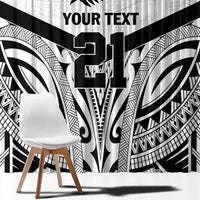 New Zealand Football Custom Window Curtain All White Fern Go Champions LT9 - Polynesian Pride