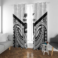 New Zealand Football Custom Window Curtain All White Fern Go Champions LT9 With Grommets White - Polynesian Pride