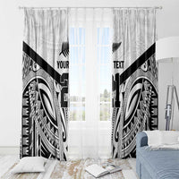 New Zealand Football Custom Window Curtain All White Fern Go Champions LT9 - Polynesian Pride