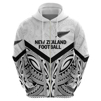 New Zealand Football Custom Zip Hoodie All White Fern Go Champions LT9 - Polynesian Pride
