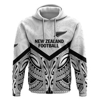 New Zealand Football Custom Zip Hoodie All White Fern Go Champions LT9 Pullover Hoodie White - Polynesian Pride