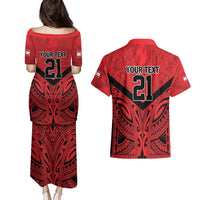 Tahiti Football Custom Couples Matching Puletasi and Hawaiian Shirt Toa Aito Go Champions LT9 - Polynesian Pride