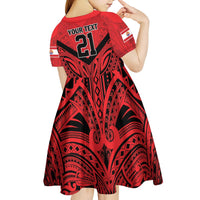 Tahiti Football Custom Kid Short Sleeve Dress Toa Aito Go Champions LT9 - Polynesian Pride