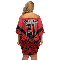 Tahiti Football Custom Off Shoulder Short Dress Toa Aito Go Champions LT9 - Polynesian Pride