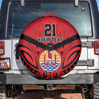 Tahiti Football Custom Spare Tire Cover Toa Aito Go Champions LT9 Red - Polynesian Pride