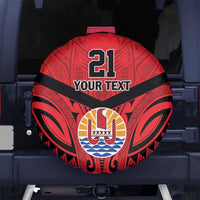 Tahiti Football Custom Spare Tire Cover Toa Aito Go Champions LT9 No hole Red - Polynesian Pride