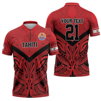 Tahiti Football Custom Zipper Polo Shirt Toa Aito Go Champions LT9 - Polynesian Pride