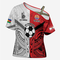 New Caledonia-Tahiti Football Custom Cross Shoulder Shirt Together Go Champions LT9 Female Art - Polynesian Pride