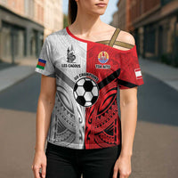 New Caledonia-Tahiti Football Custom Cross Shoulder Shirt Together Go Champions LT9 - Polynesian Pride