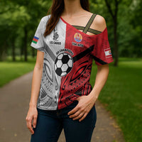 New Caledonia-Tahiti Football Custom Cross Shoulder Shirt Together Go Champions LT9 - Polynesian Pride