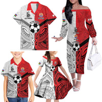 New Caledonia-Tahiti Football Custom Family Matching Off The Shoulder Long Sleeve Dress and Hawaiian Shirt Together Go Champions LT9 - Polynesian Pride