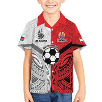 New Caledonia-Tahiti Football Custom Family Matching Off Shoulder Short Dress and Hawaiian Shirt Together Go Champions LT9 Son's Shirt Art - Polynesian Pride