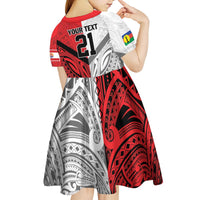 New Caledonia-Tahiti Football Custom Kid Short Sleeve Dress Together Go Champions LT9 - Polynesian Pride