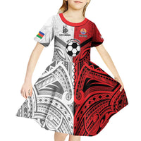 New Caledonia-Tahiti Football Custom Kid Short Sleeve Dress Together Go Champions LT9 - Polynesian Pride