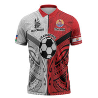 New Caledonia-Tahiti Football Custom Zipper Polo Shirt Together Go Champions LT9 Art - Polynesian Pride