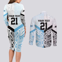 New Zealand-Fiji Football Custom Couples Matching Long Sleeve Bodycon Dress and Long Sleeve Button Shirt Together Go Champions LT9 - Polynesian Pride