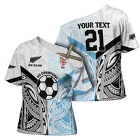 New Zealand-Fiji Football Custom Cross Shoulder Shirt Together Go Champions - Polynesian Pride