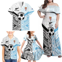 New Zealand-Fiji Football Custom Family Matching Off Shoulder Maxi Dress and Hawaiian Shirt Together Go Champions LT9 - Polynesian Pride