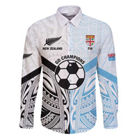 New Zealand-Fiji Football Custom Family Matching Tank Maxi Dress and Hawaiian Shirt Together Go Champions LT9 Dad's Shirt - Long Sleeve Art - Polynesian Pride