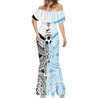 New Zealand-Fiji Football Custom Mermaid Dress Together Go Champions LT9 - Polynesian Pride
