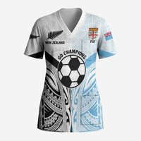 New Zealand-Fiji Football Custom Scrub Top Together Go Champions LT9 Adult Art - Polynesian Pride