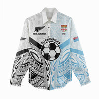 New Zealand-Fiji Football Custom Women Casual Shirt Together Go Champions LT9 - Polynesian Pride