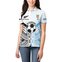 New Zealand-Fiji Football Custom Women Polo Shirt Together Go Champions