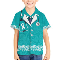 New Zealand Nurses Week Hawaiian Shirt Maori Kowhaiwhai Cyan Tribal LT9 - Polynesian Pride