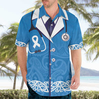 New Zealand Nurses Week Hawaiian Shirt Maori Kowhaiwhai Blue Tribal LT9 - Polynesian Pride