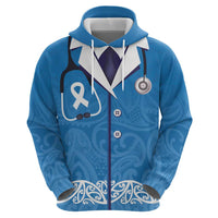 New Zealand Nurses Week Hoodie Maori Kowhaiwhai Blue Tribal LT9 - Polynesian Pride