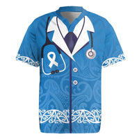 New Zealand Nurses Week Rugby Jersey Maori Kowhaiwhai Blue Tribal