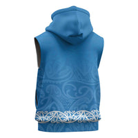 New Zealand Nurses Week Sleeveless Hoodie Maori Kowhaiwhai Blue Tribal LT9 - Polynesian Pride