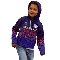 (Custom Text And Number) New Zealand Auckland Cricket Kid Hoodie Maori Traditional Ethnic Style LT9 - Polynesian Pride