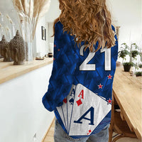 (Custom Text And Number) New Zealand Cricket Women Casual Shirt Auckland Aces Sporty Style LT9 - Polynesian Pride