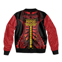 Independen Stet bilong Papua Niugini 1975 Bomber Jacket Red Tribal Papua New Guinea Province Flag LT9 - Polynesian Pride