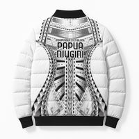 Independen Stet bilong Papua Niugini 1975 Bomber Puffer Jacket White Tribal Papua New Guinea Province Flag LT9 - Polynesian Pride