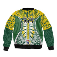 Cook Islands 1965 National Pride Bomber Jacket Green Yellow Tribal Pattern LT9 - Polynesian Pride