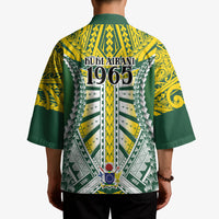Cook Islands 1965 National Pride Kimono Green Yellow Tribal Pattern LT9 - Polynesian Pride
