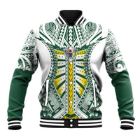 Cook Islands 1965 National Pride Baseball Jacket White Tribal Pattern LT9 Unisex White - Polynesian Pride